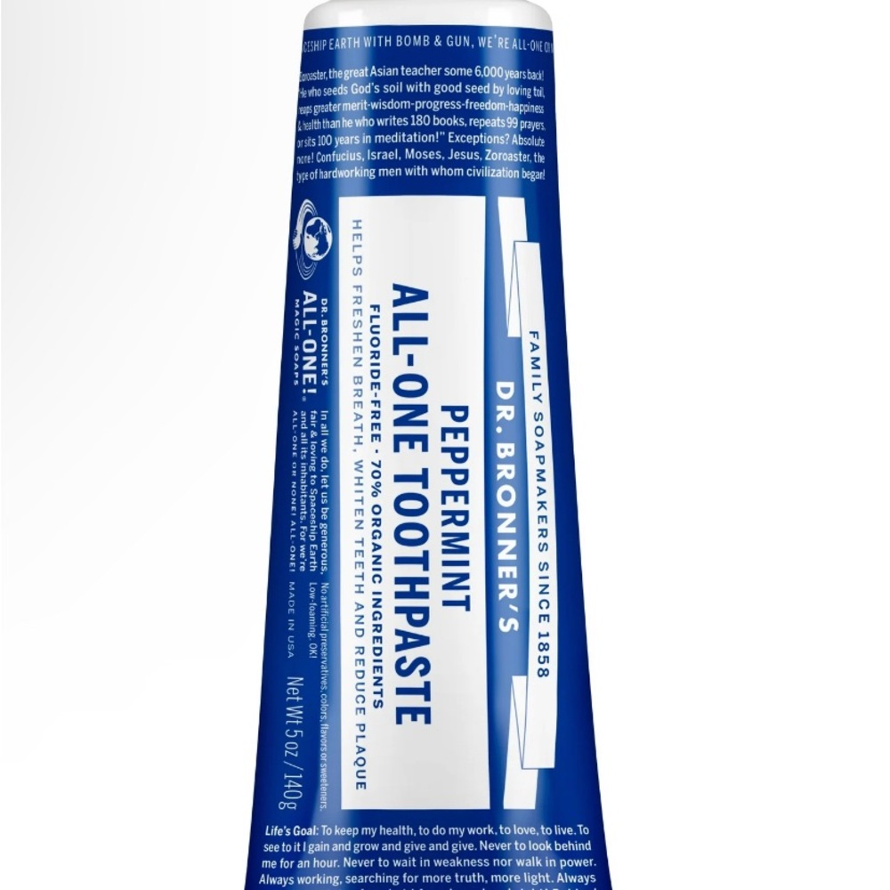 Dr. Bronner's Toothpaste - Peppermint Flavor 5oz - Whitening/Natural/70% Organic